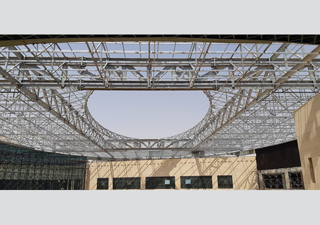 Al-Usaimi designed, fabricated, and installed the steel structures for the truss shade for Prince Sattam Bin Abdulaziz University.